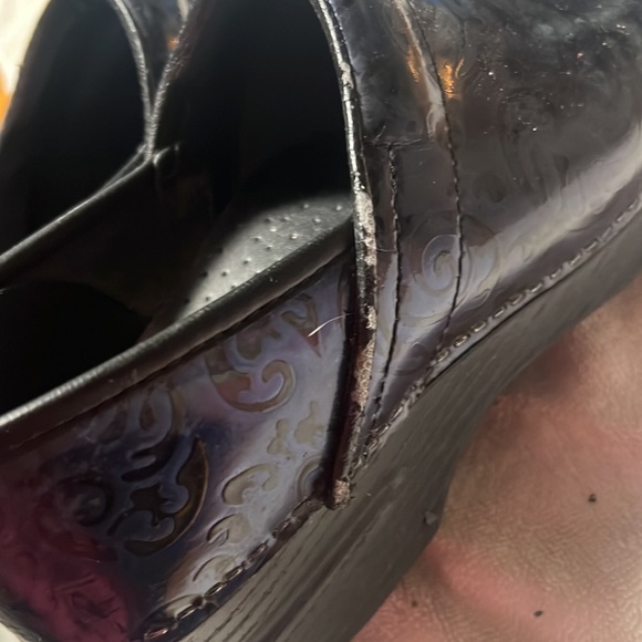 Navy blue with black accent design patent Dansko clogs, size 38 (7.5) - Picture 7 of 8